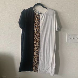 Animal Print T-shirt Dress